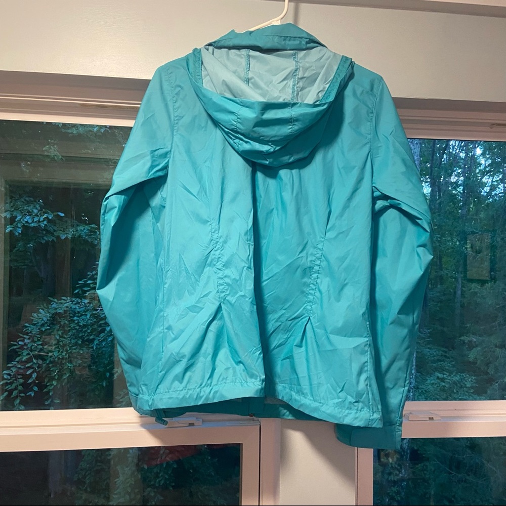 Teal Hooded Columbia Raincoat - Picture 6 of 6